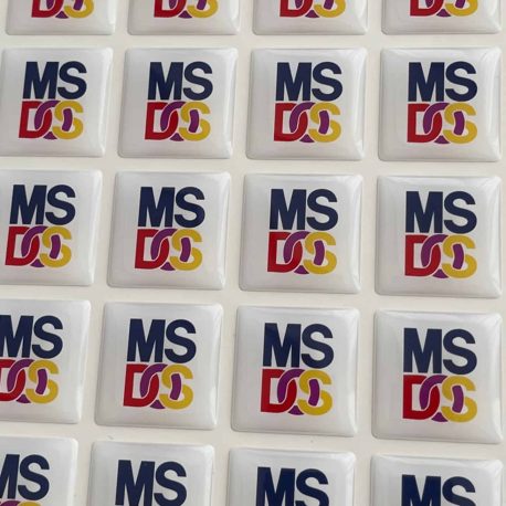 MS-DOS PC Case Badge Black